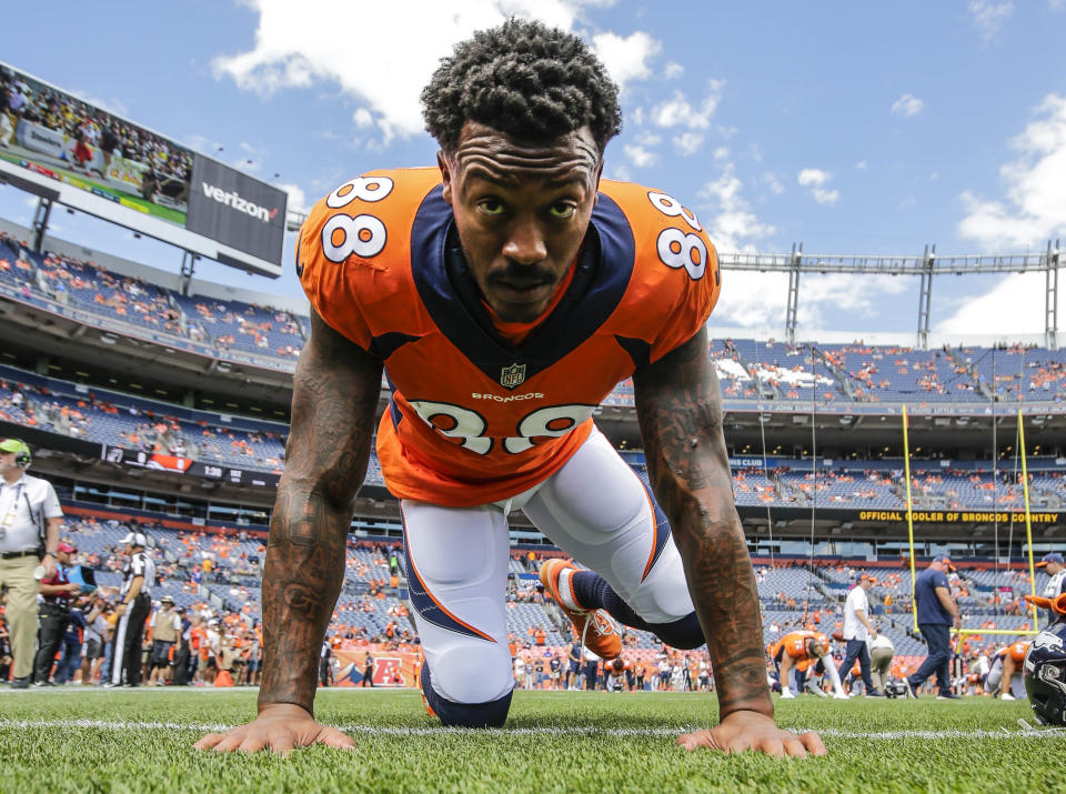 Demaryius Thomas has been largely — shockingly — unproductive this fantasy season. (AP Photo/Jack Dempsey, File)