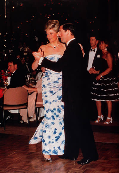 Princess Diana and Prince Charles dancing at the Bicentenial Ball in Melbourne in 1988. Their divorce was finalized in 1996.