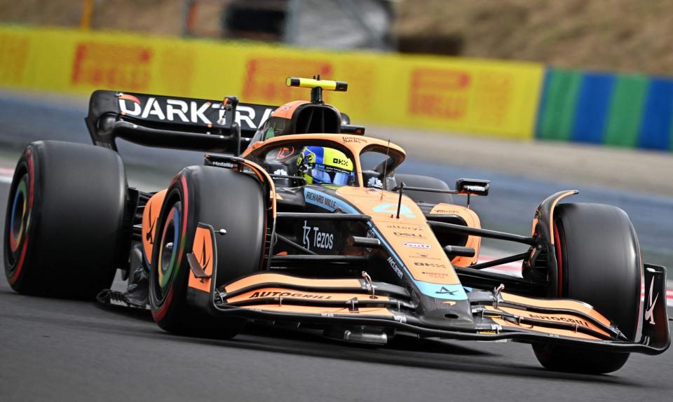 McLaren's British driver Lando Norris drives during the qualifying session ahead of the Formula One Hungarian Grand Prix at the Hungaroring in Mogyorod near Budapest, Hungary, on July 30, 2022 - AFP