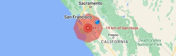 A magnitude 5.1 earthquake that struck Tuesday morning near San Jose could be felt in the Valley.