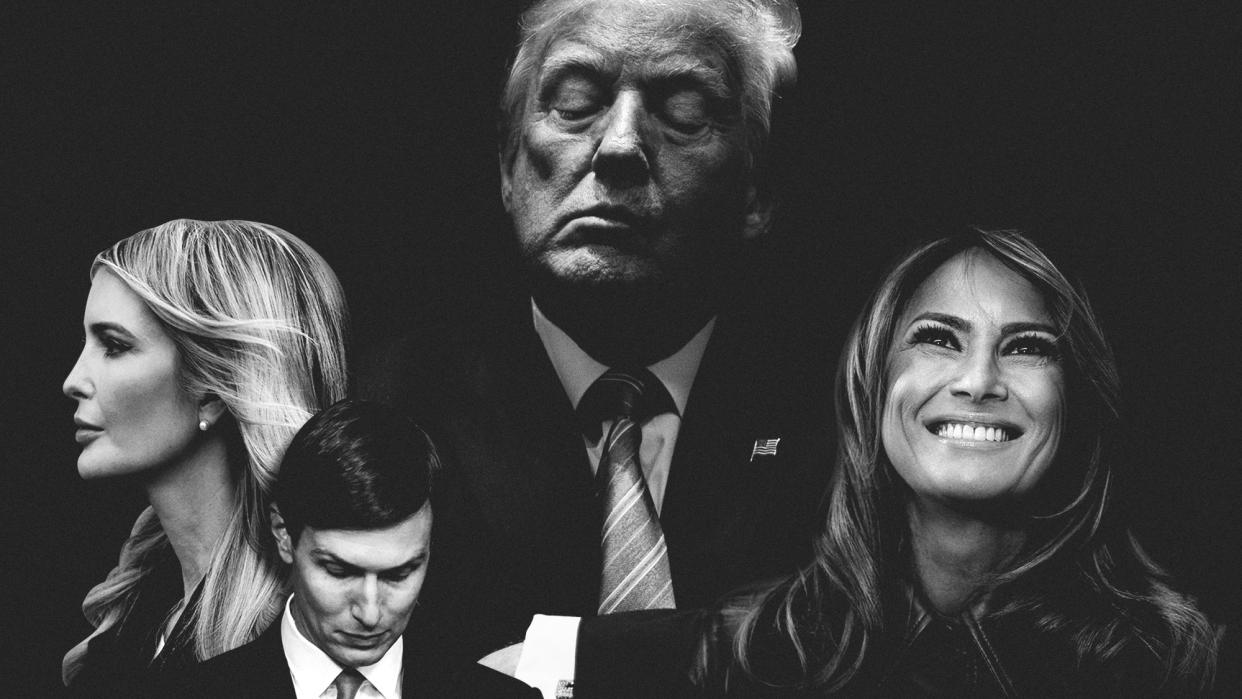  Donald Trump, Ivanka Trump, Melania Trump and Jared Kusher. 