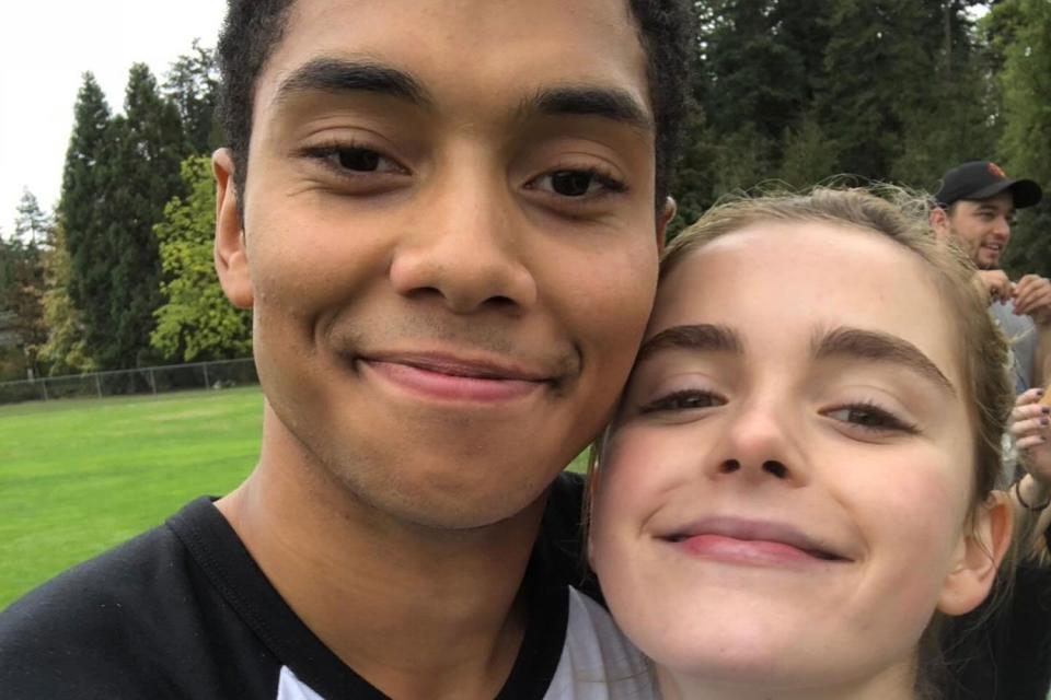 <p>Kiernan Shipka/instagram</p> (L) Chance Perdomo and Kiernan Shikpa