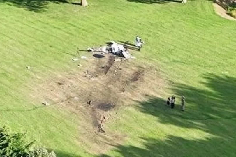 The scene of the fatal Halstead plane crash in Essex on August 21, 2023