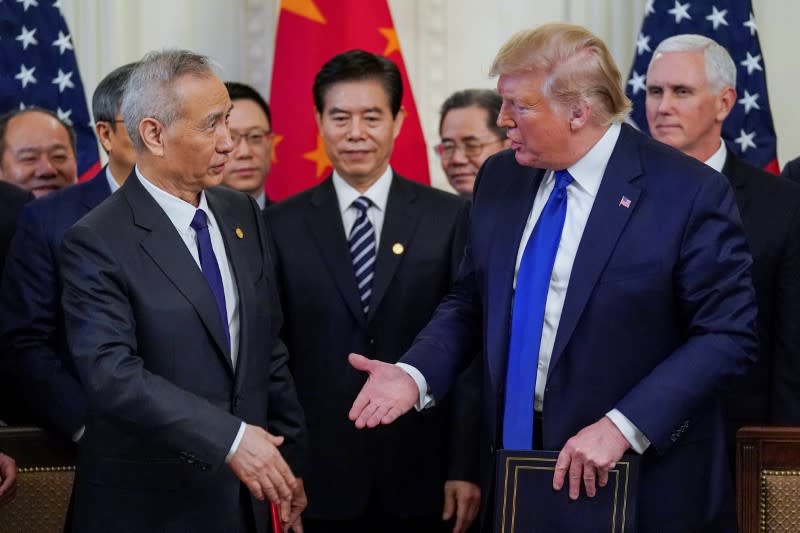 U.S. President Trump hosts U.S.-China trade signing ceremony at the White House in Washington