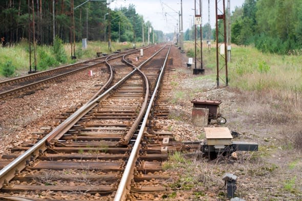 view of the railway track on a...