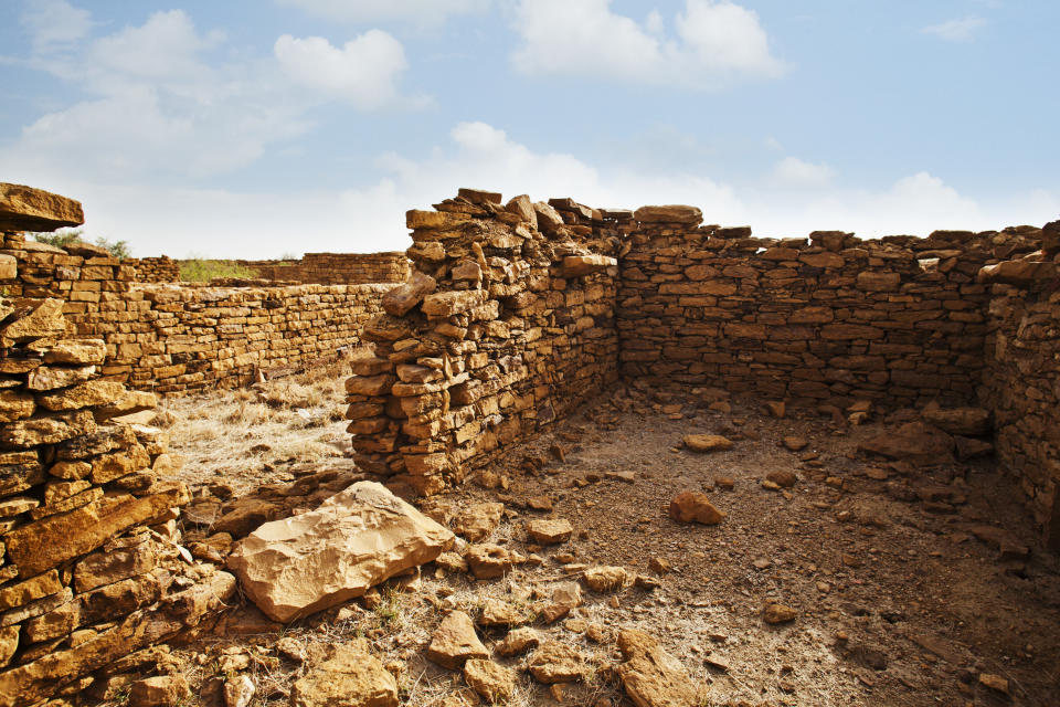 Ruins of deserted village, Kuldhara Village, Jaisalmer, Rajasthan, India. (Photo by: Exotica.im/Universal Images Group via Getty Images)