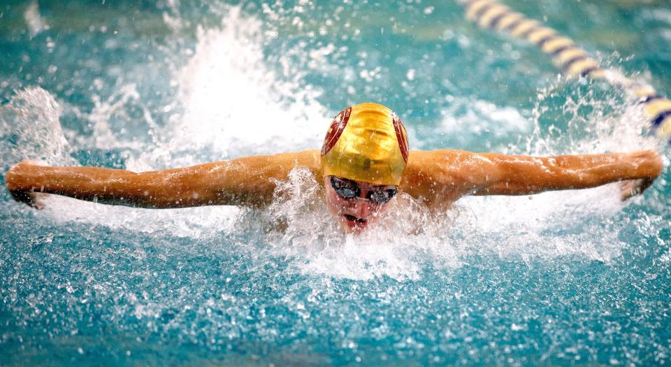 North East High School's Evan Kemp won the 100-yard butterfly on Saturday.