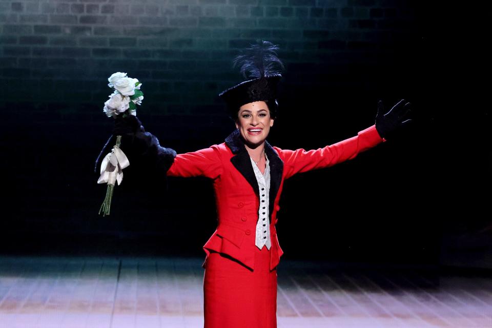 NEW YORK, NEW YORK - JUNE 11: Lea Michele and the cast of "Funny Girl" perform onstage during The 76th Annual Tony Awards at United Palace Theater on June 11, 2023 in New York City. (Photo by Theo Wargo/Getty Images for Tony Awards Productions)