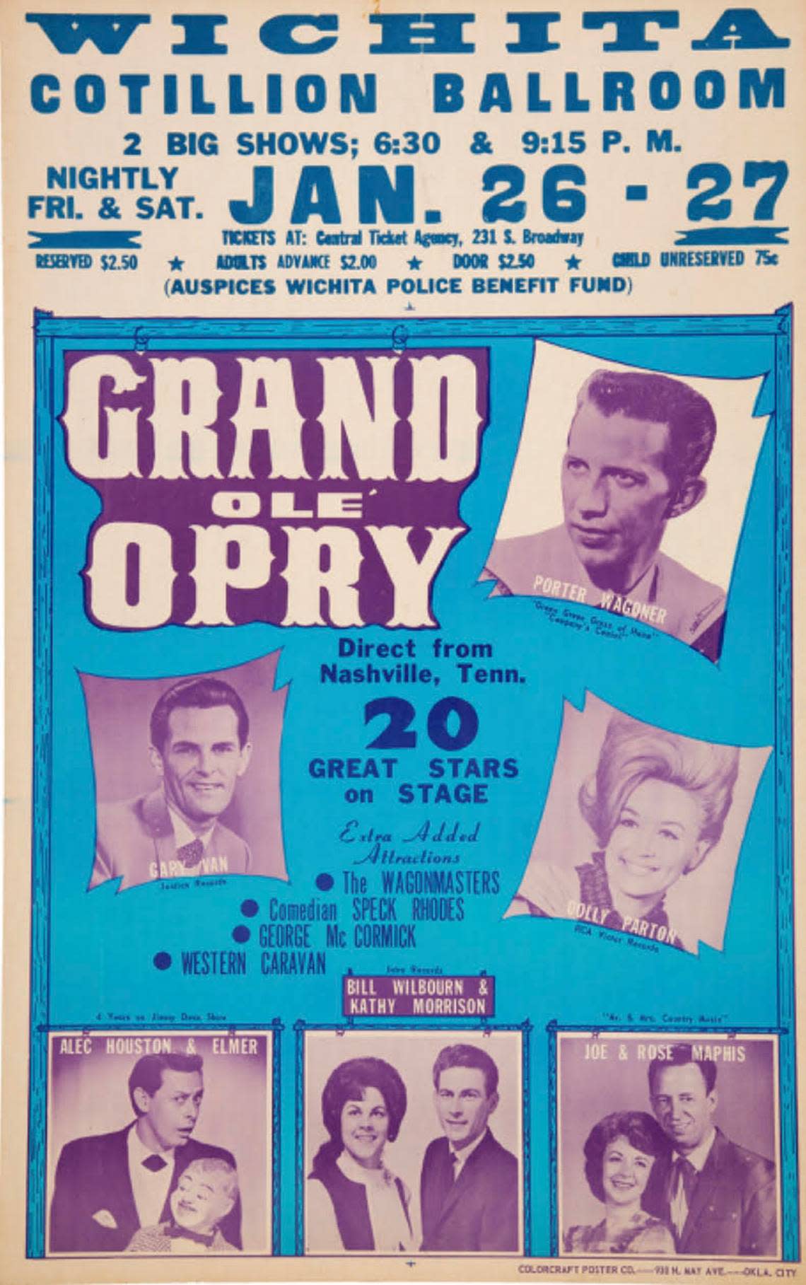 A poster for a Grand Ole’ Opry show at the Cotillion decades ago.