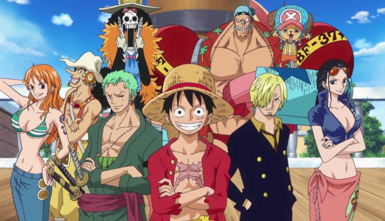 <span class="caption">Monkey D. Luffy, el próximo Rey de los Piratas y su tripulacion.</span>