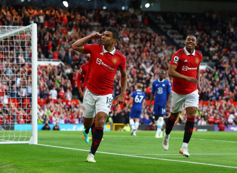 Casemiro scored Man United’s first goal of the evening (Reuters)