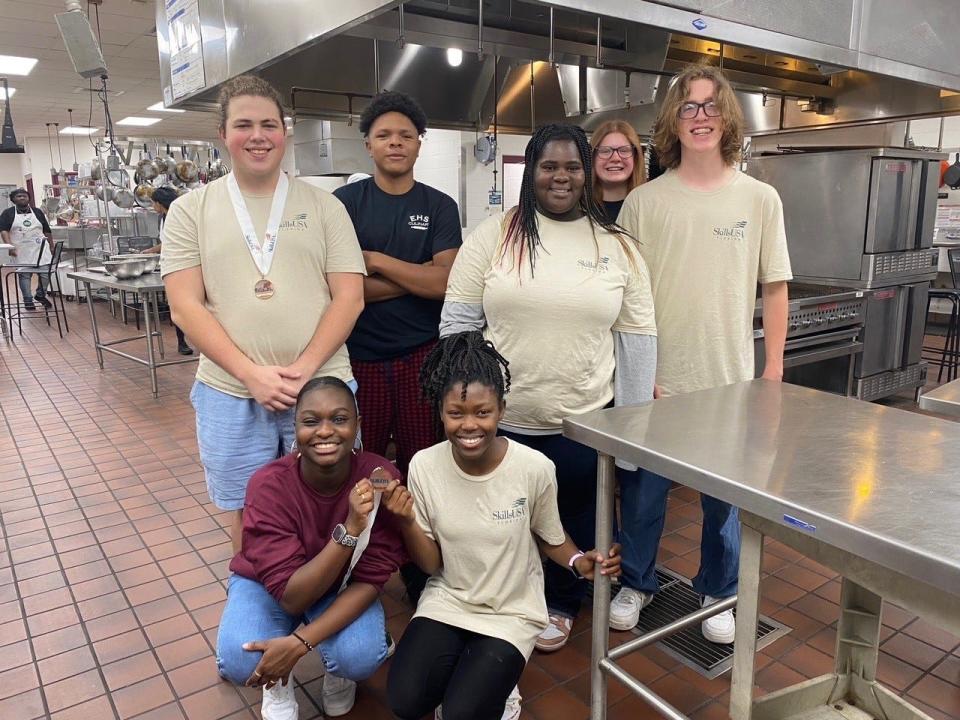 Students in the Institute of Culinary Arts program at Eastside High School recently won several awards and volunteered at the state SkillsUSA competition.
(Credit: Photo provided by Alachua County Public Schools)