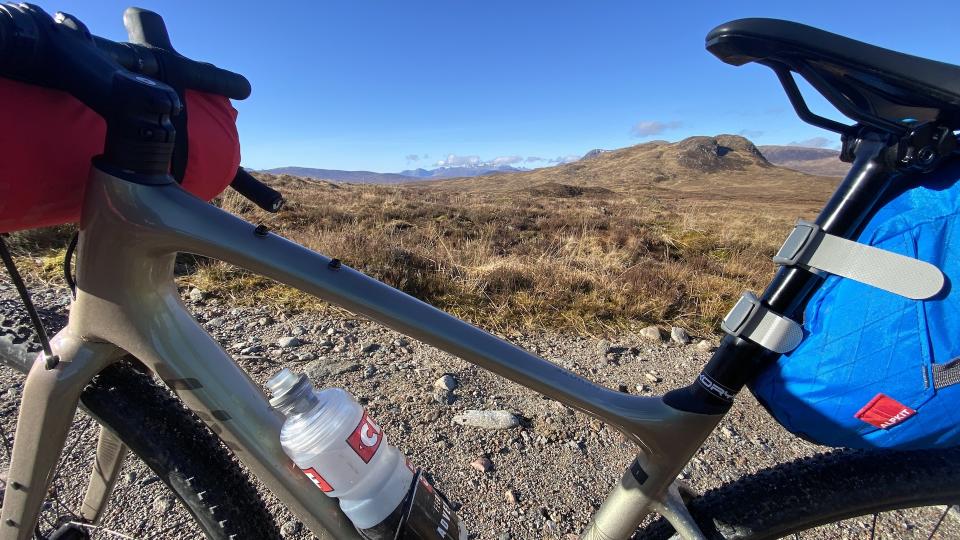 Bike fitted with bikepacking bags