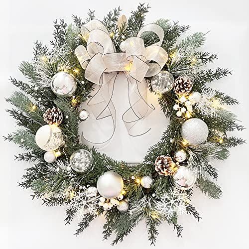 10) TOKCARE Prelit Christmas Wreath