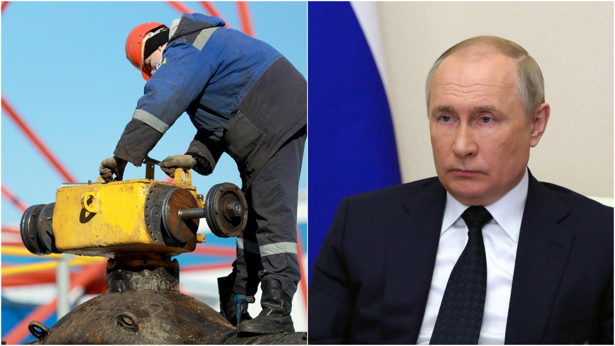 Russian President Vladimir Putin signed a decree demanding payments for gas in roubles on Thursday. (Getty)