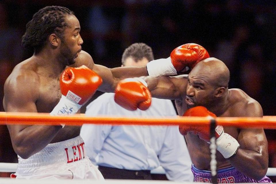 Lennox Lewis won his rematch with Evander Holyfield (AFP/Getty Images)