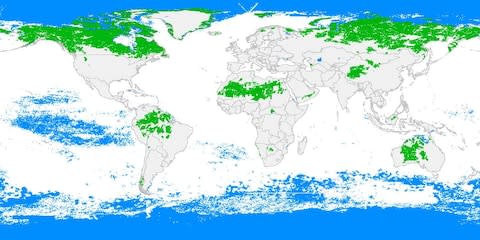 Nature's map of the world's last wildernesses - Credit: NATURE