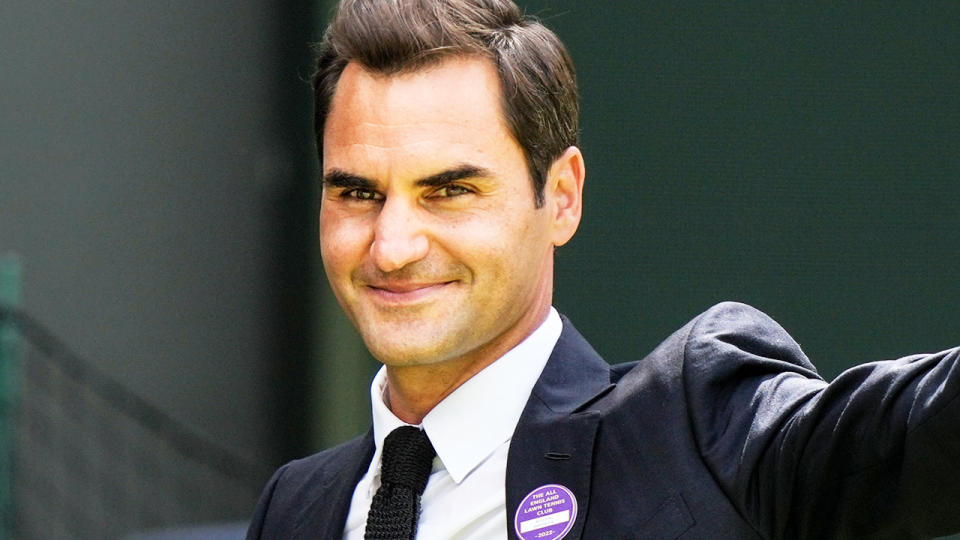 Roger Federer, pictured here greeting fans during an appearance at Wimbledon.