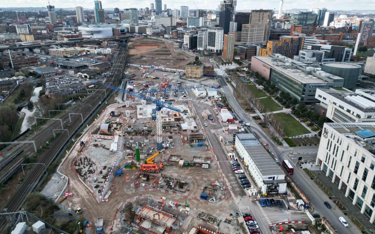 A view of the HS2 construction site at Curzon Street in Birmingham city centre