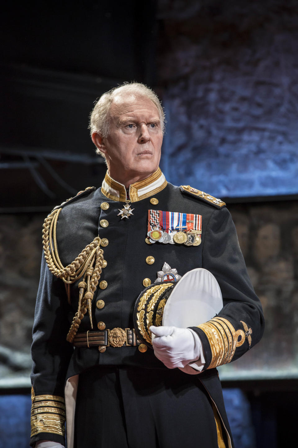 In this undated handout photo provided by the Almeida Theatre on Friday, April 11, 2014, actor Tim Pigott -Smith is seen in character as Britain's Prince Charles during a scene from the play 'King Charles III' at the Almeida Theatre in London. A new play about Britain's future king is getting rave reviews. Once it would have been theatrical treason. "King Charles III" imagines current heir Prince Charles taking the throne, with catastrophic results. Just a few decades ago, depictions of living British monarchs were banned from the country's stages. (AP Photo/Almeida Theatre, Johan Persson) NO ARCHIVE