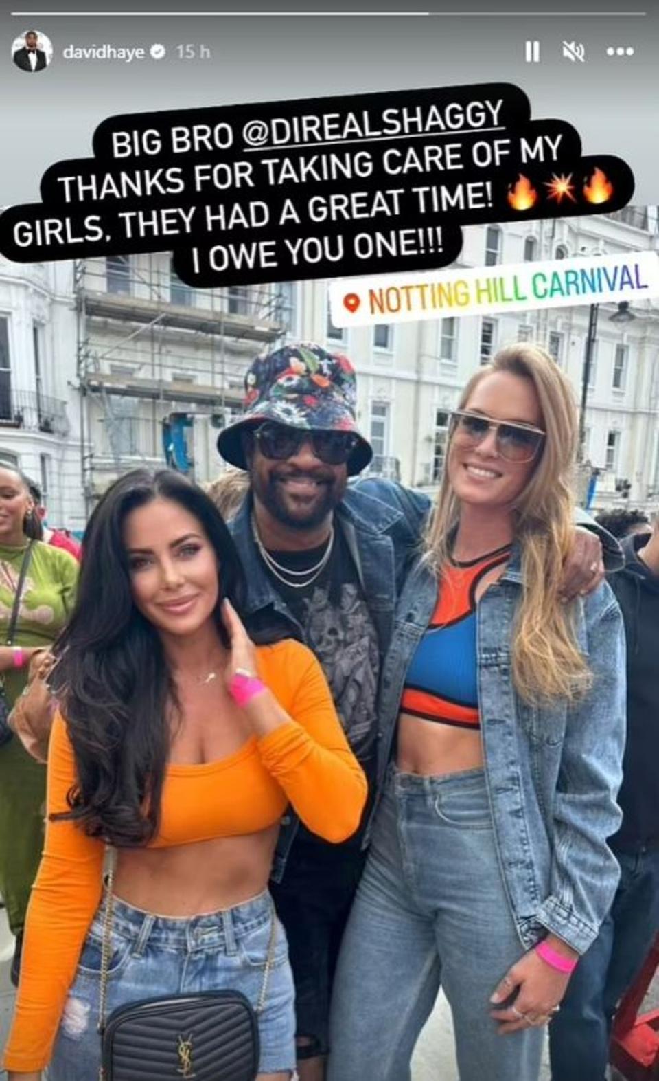 ‘My Girls’: David Haye shared this image on Instagram Stories (Instagram/David Haye)