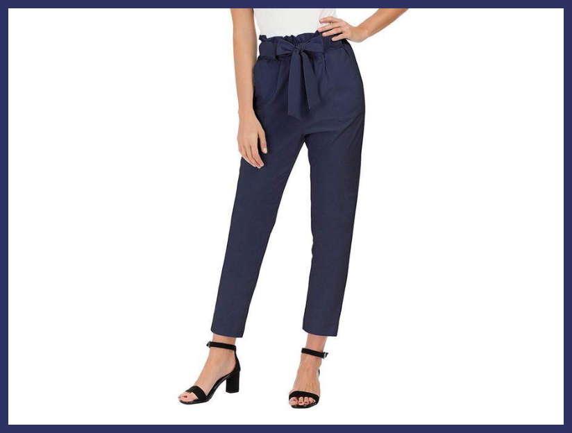 Cropped tie-waist pants