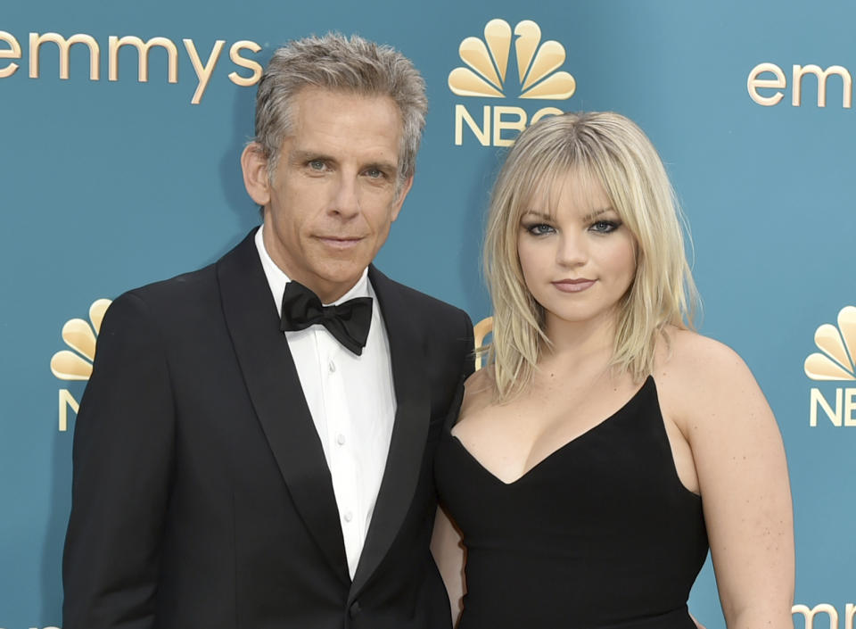 Ben Stiller, left, and Ella Stiller arrive at the 74th Primetime Emmy Awards on Monday, Sept. 12, 2022, at the Microsoft Theater in Los Angeles. (Photo by Richard Shotwell/Invision/AP)