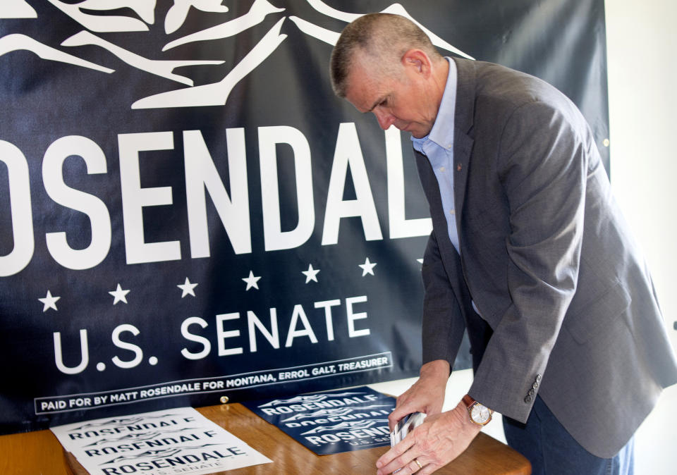 Montana state auditor Matt Rosendale prepares for a campaign trip in 2017. (Photo: Bobby Caina Calvan/AP)