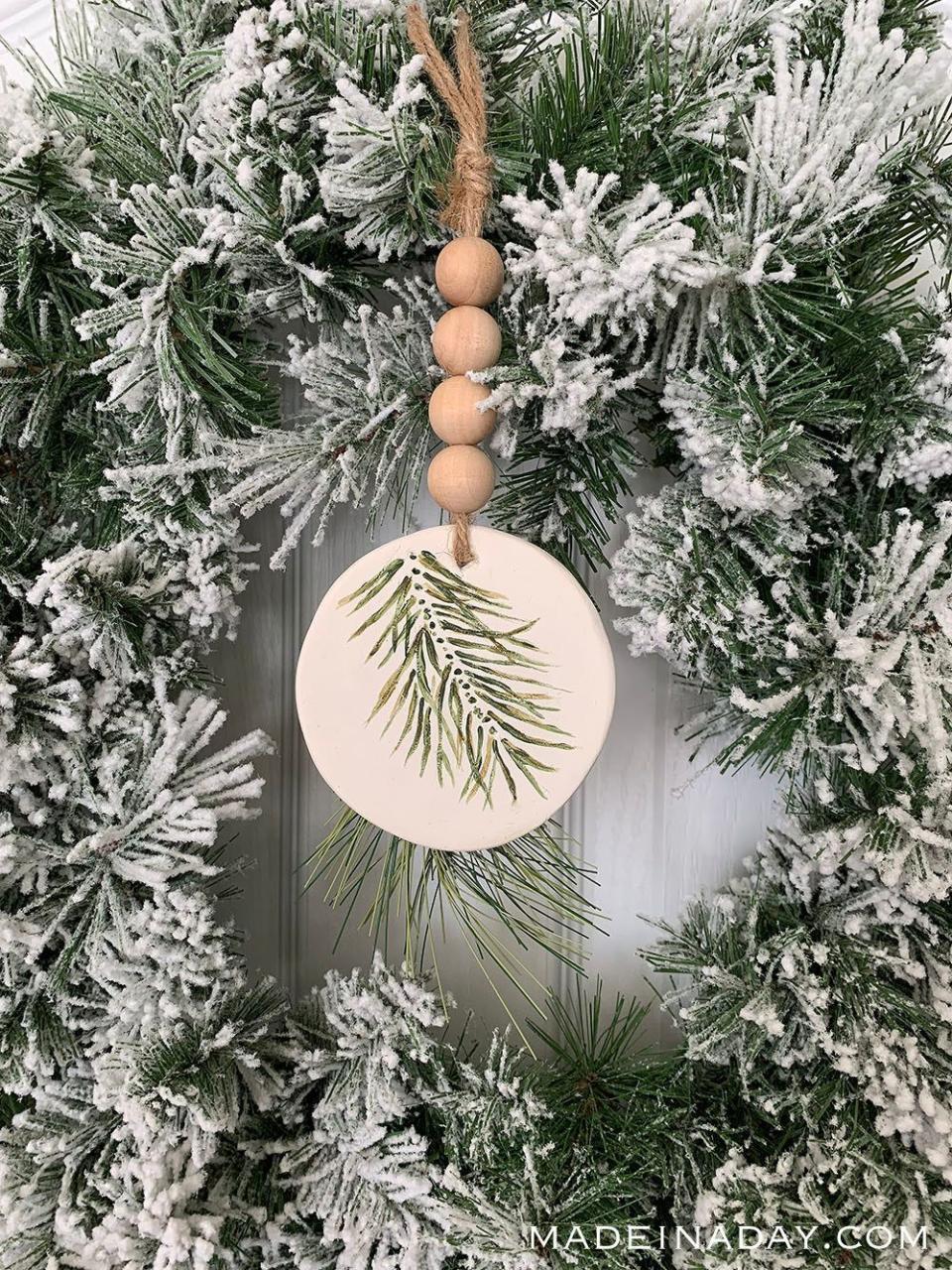 evergreen clay ornament