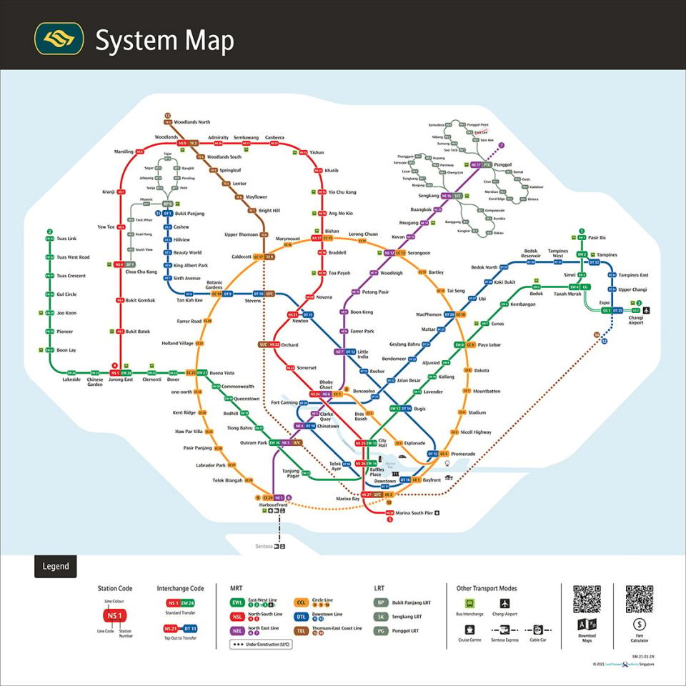 LTA Singapore MRT network map