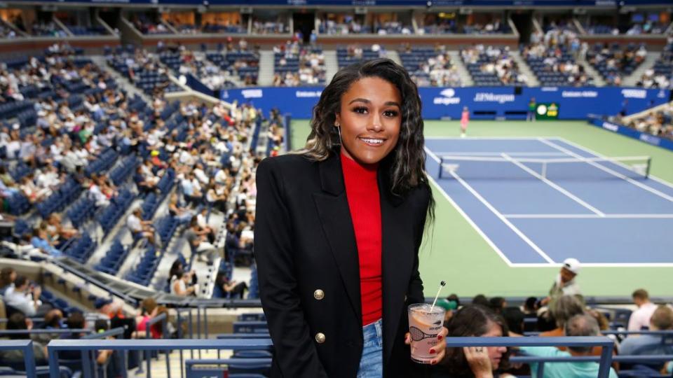 new york, new york august 29 ariana debose attends the us open with maestro dobel tequila, first official tequila of the us open at usta billie jean king national tennis center on august 29, 2023 in new york city photo by rob kimgetty images for maestro dobel tequila