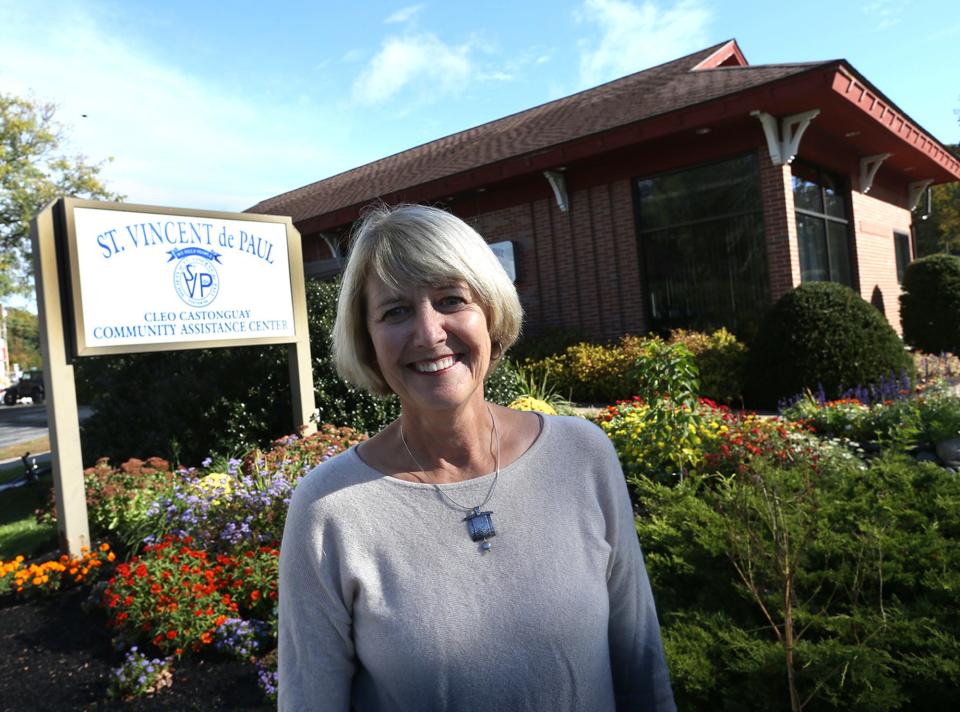 Martha Foley-Jackson says her 27 years of volunteering at St. Vincent de Paul in Exeter are fulfilling, saying, "food is just such a basic need."