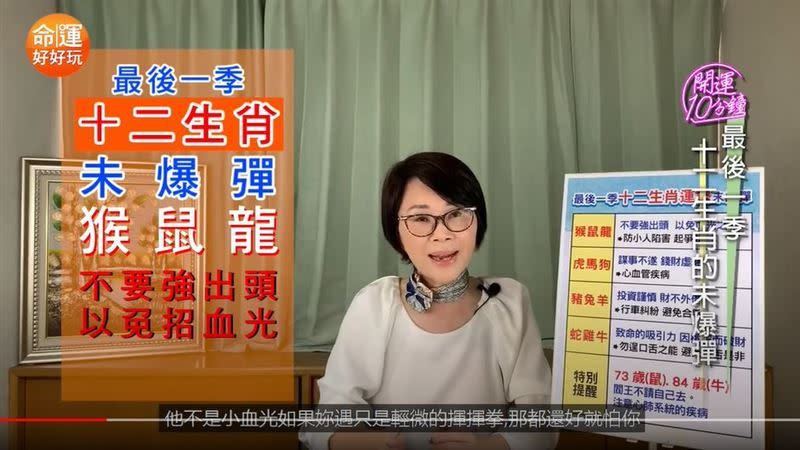 生肖猴、鼠、龍不要強出頭。（圖／翻攝自《命運好好玩》YouTube頻道）