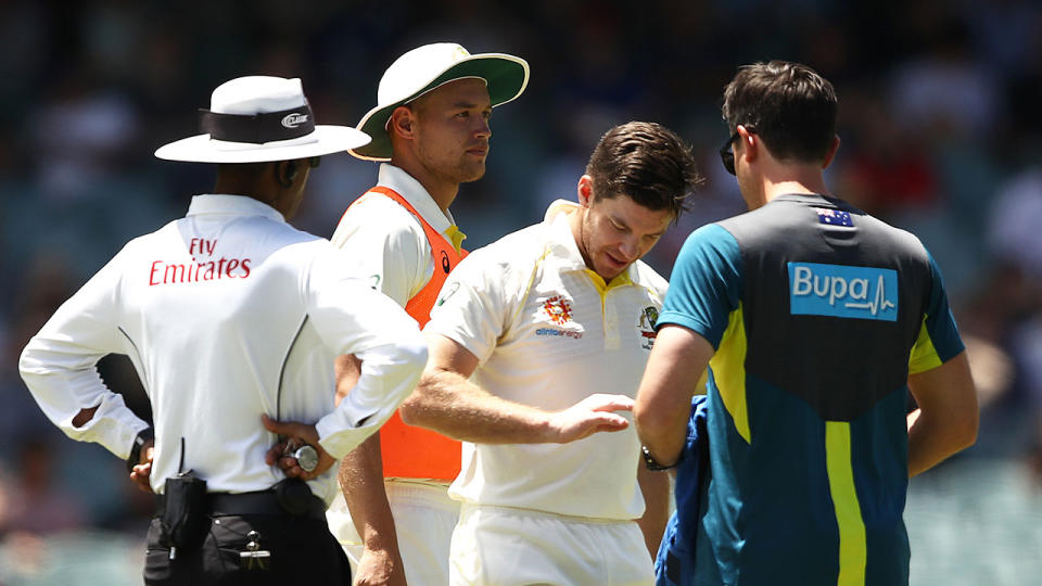 The Aussie skipper batted through a painful finger injury. Pic: Getty