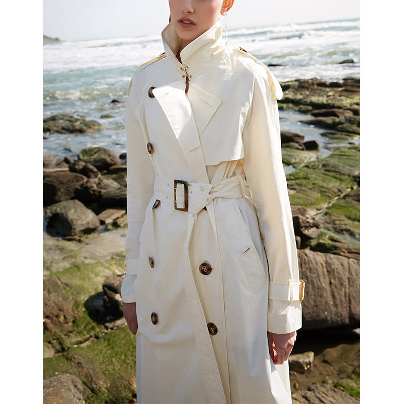 <a rel="nofollow noopener" href="https://genuine-people.com/collections/new-arrivals/products/windbreaker-trench-coat-in-white?variant=12060795240523" target="_blank" data-ylk="slk:Windbreaker Trench Coat, Genuine People, $190All hail the trench coat! Spring’s newest versions come updated and modern—this one is the perfect cream color as a break from classic khaki.;elm:context_link;itc:0;sec:content-canvas" class="link ">Windbreaker Trench Coat, Genuine People, $190<p>All hail the trench coat! Spring’s newest versions come updated and modern—this one is the perfect cream color as a break from classic khaki.</p> </a>