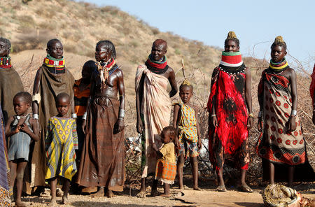 Turkana tribeswomen stand during a wedding ceremony near Todonyang, Kenya March 23, 2019. REUTERS/Goran Tomasevic