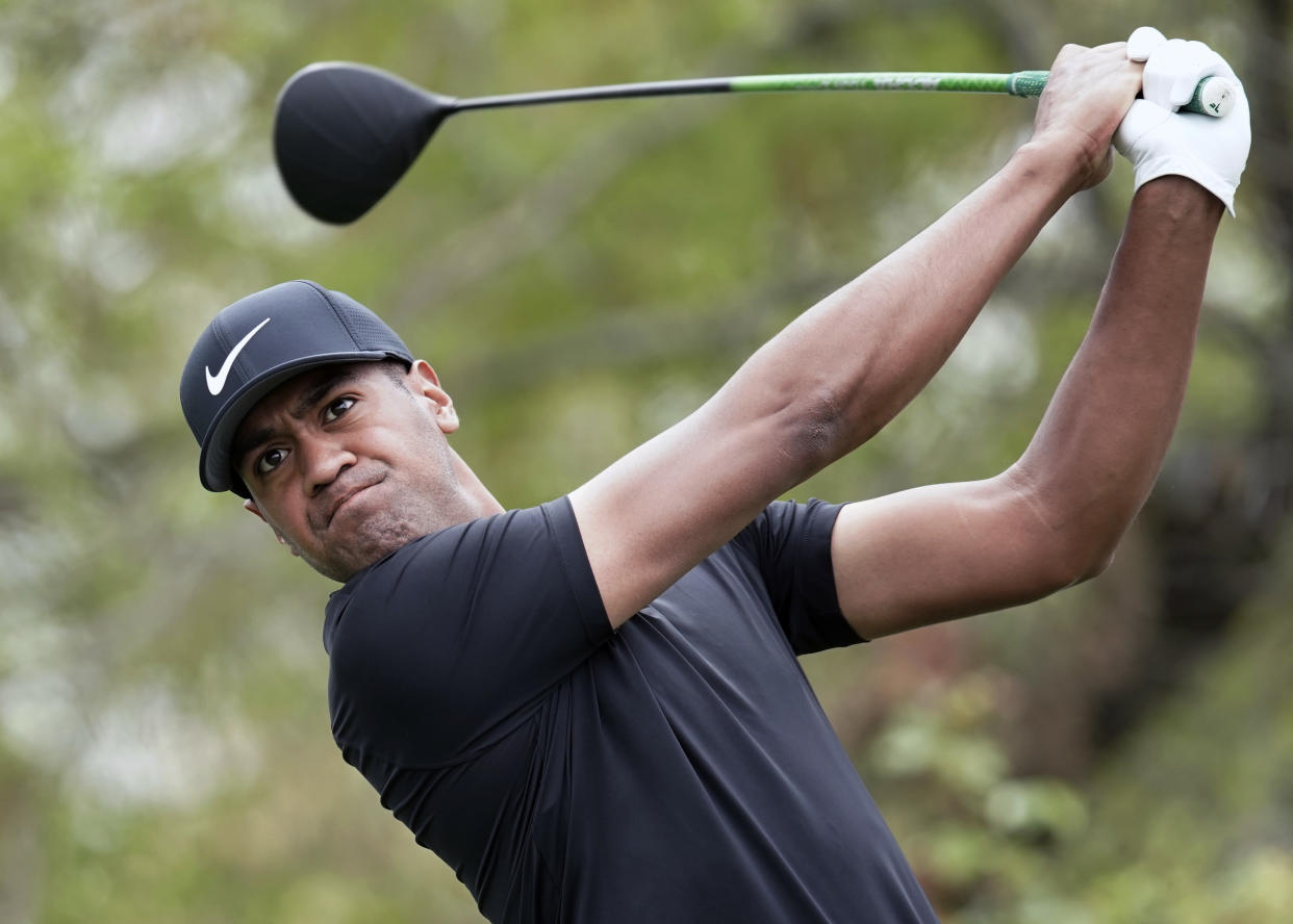 Tony Finau durante un torneo el pasado mes de marzo. Foto: AP Photo/Eric Gay.