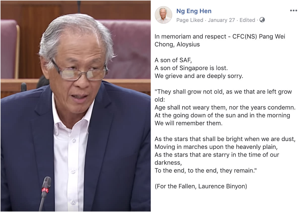 (PHOTOS: Screengrab from Gov.sg YouTube channel, Ng Eng Hen/Facebook)