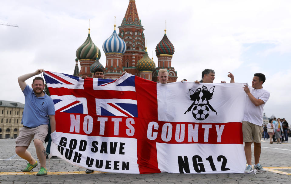 England fans have started gathering in Moscow – but not many of them