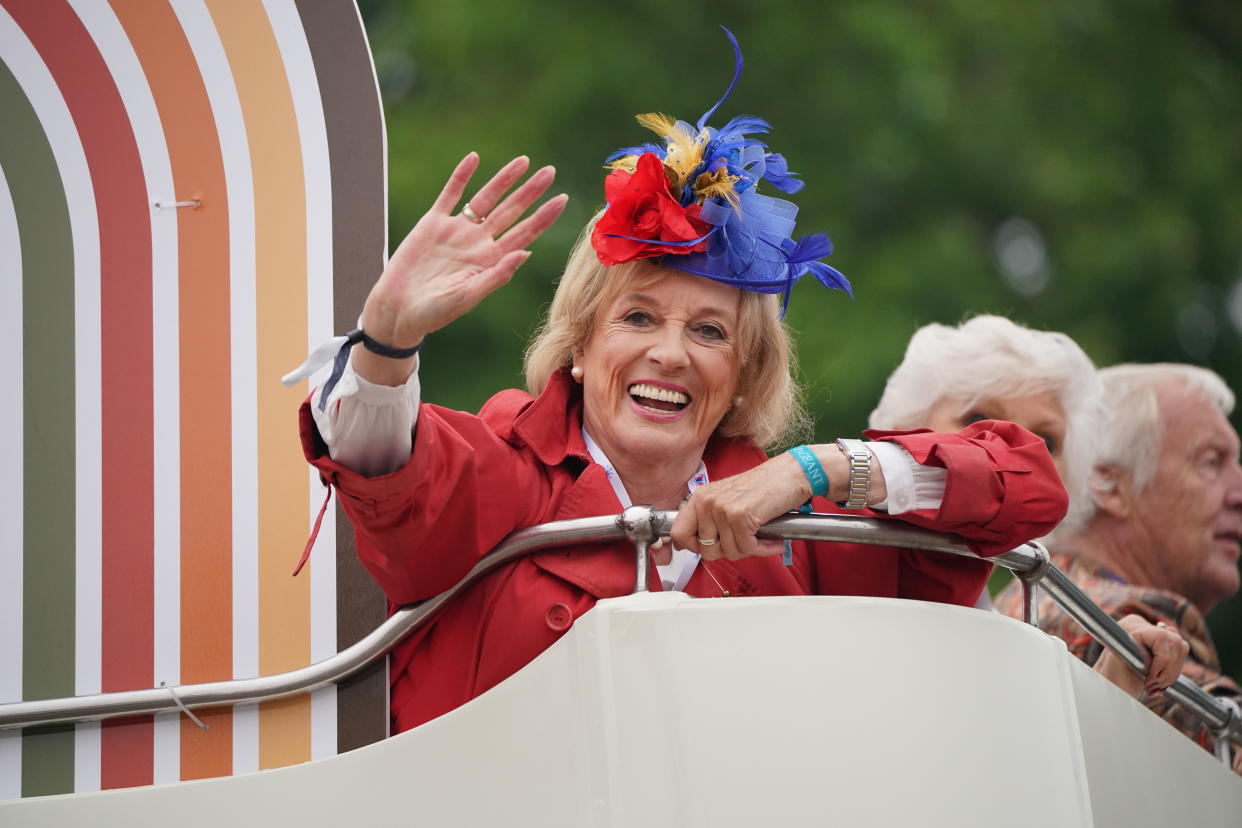 Esther Rantzen takes part in the Platinum Jubilee Pageant in front of Buckingham Palace