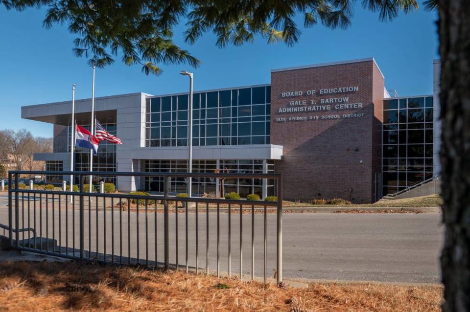 The Blue Springs School District building is pictured on Thursday, Jan. 13, 2022. The district was been ordered to pay $4 million in damages after denying R.J. Appleberry, a former student, access to male-designated bathrooms and locker rooms.