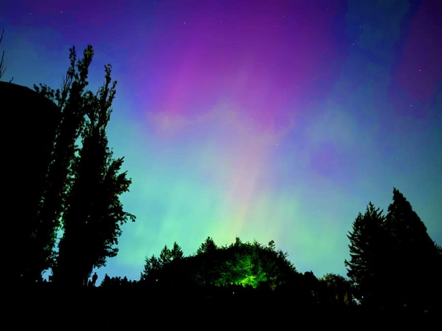 The Northern Lights from Timberline Lodge on May 11, 2024. (Courtesy: Leanna Grandi)