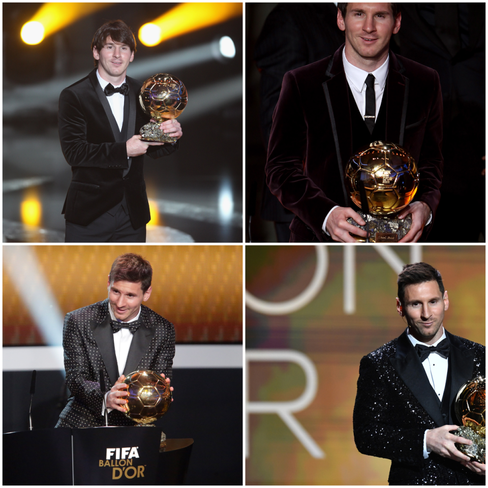 Lionel Messi’s array of get-ups for the Ballon d’Or (Getty Images)