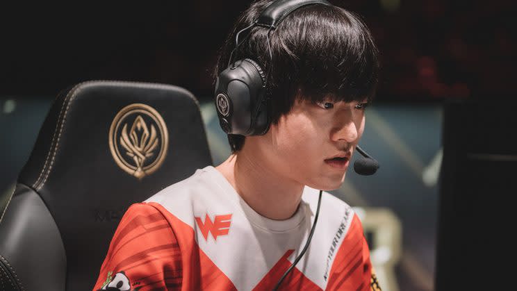 Team WE AD carry Jin “Mystic” Seong-jun at the 2017 League of Legends Mid-Season Invitational (Riot Games/lolesports)