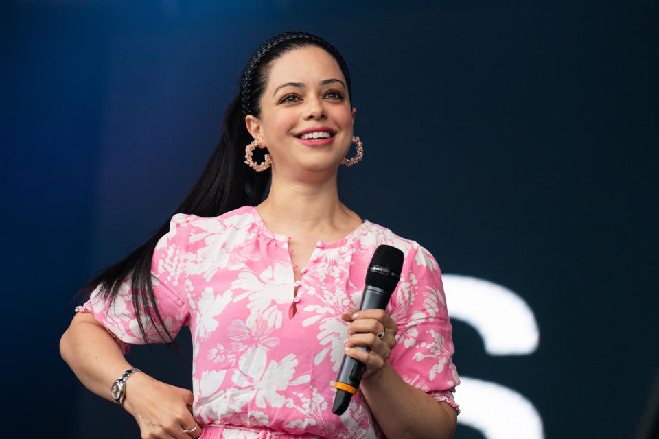 Tina Barrett of S Club performs at Fantasia on July 31, 2021 in Maldon, England. (Photo by Lorne Thomson/Redferns)