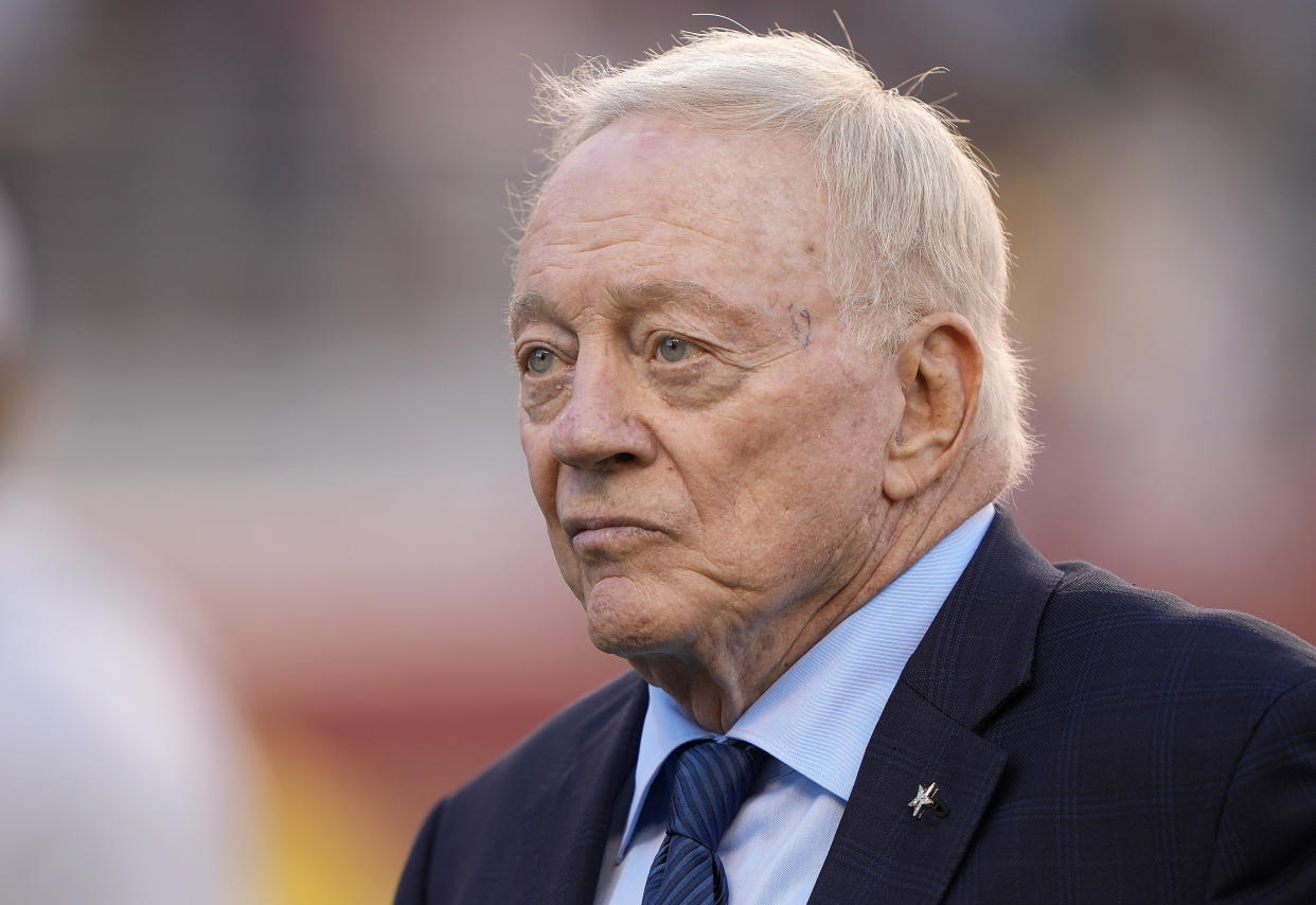 Cowboys team owner Jerry Jones made a Brock Purdy comparison that didn't quite hit the mark. (Photo by Thearon W. Henderson/Getty Images)
