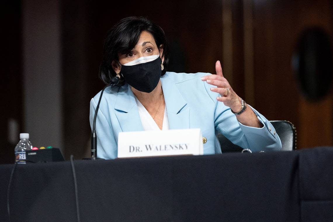 Dr. Rochelle Walensky, director of the Centers for Disease Control and Prevention, in a Jan. 11, 2022, file photo on Capitol Hill in Washington, D.C. (Greg Nash/Pool/AFP via Getty Images/TNS)