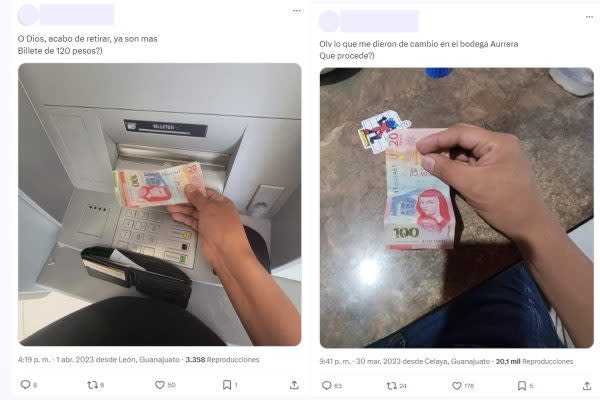 Billete de 120 pesos es falso