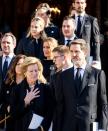 <p>The Greek royal family all lined up behind former Queen Anne-Marie and Prince Pavlos.</p>