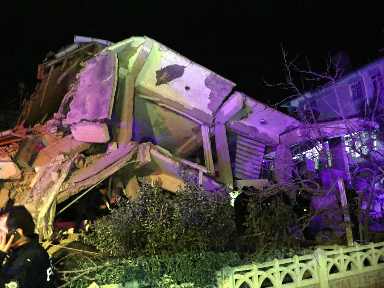 <p>Damaged buildings in Sursuru neighborhood after a 6.8-magnitude earthquake jolted Elazig in January</p> (Anadolu/Gettys)
